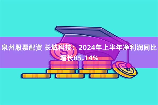 泉州股票配资 长城科技：2024年上半年净利润同比增长85.14%