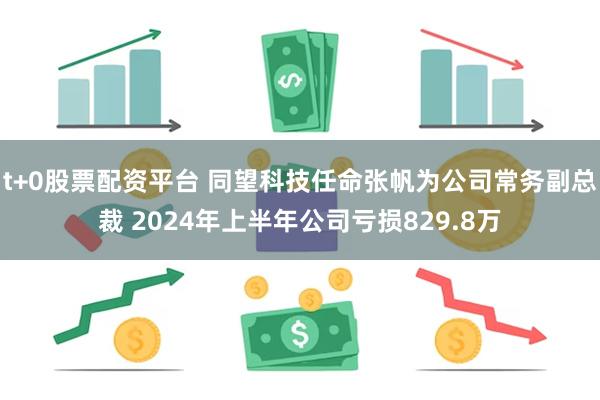 t+0股票配资平台 同望科技任命张帆为公司常务副总裁 2024年上半年公司亏损829.8万